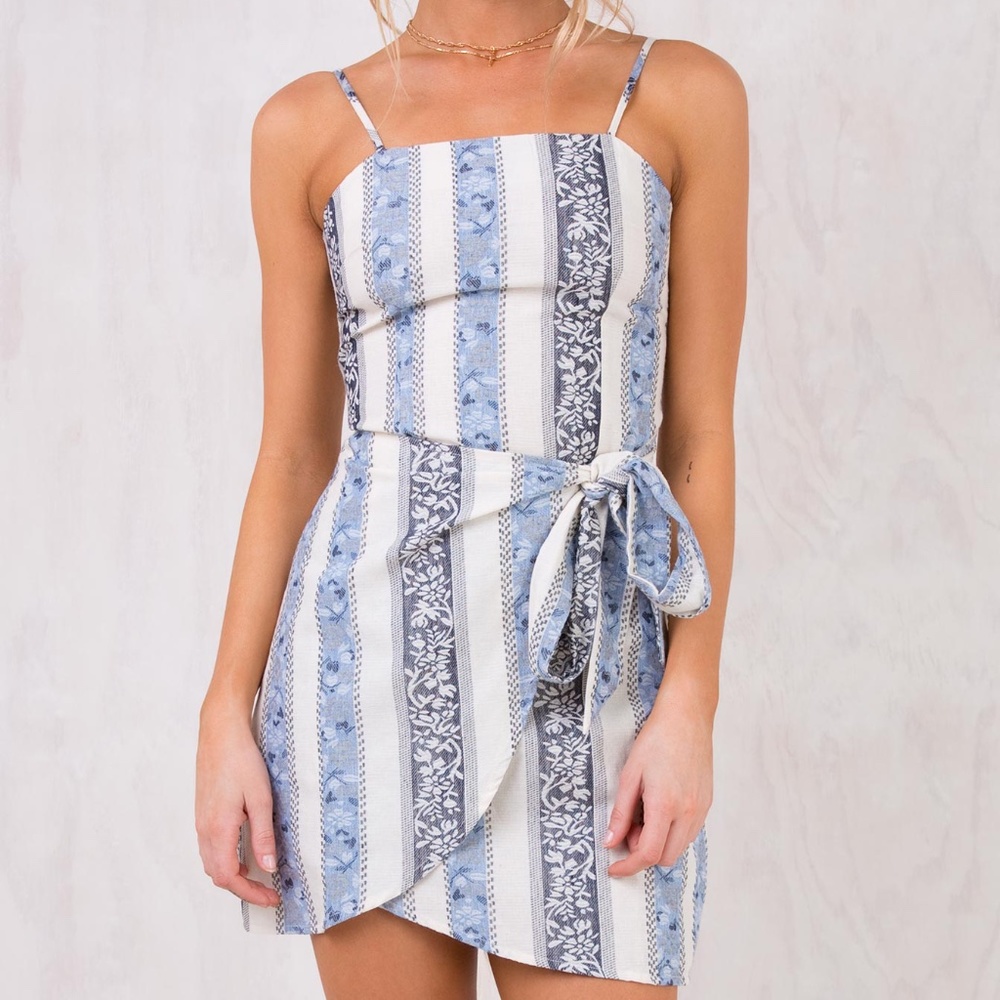 Princess Polly Voyage Mini Wrap Dress: - Picture 2 of 7